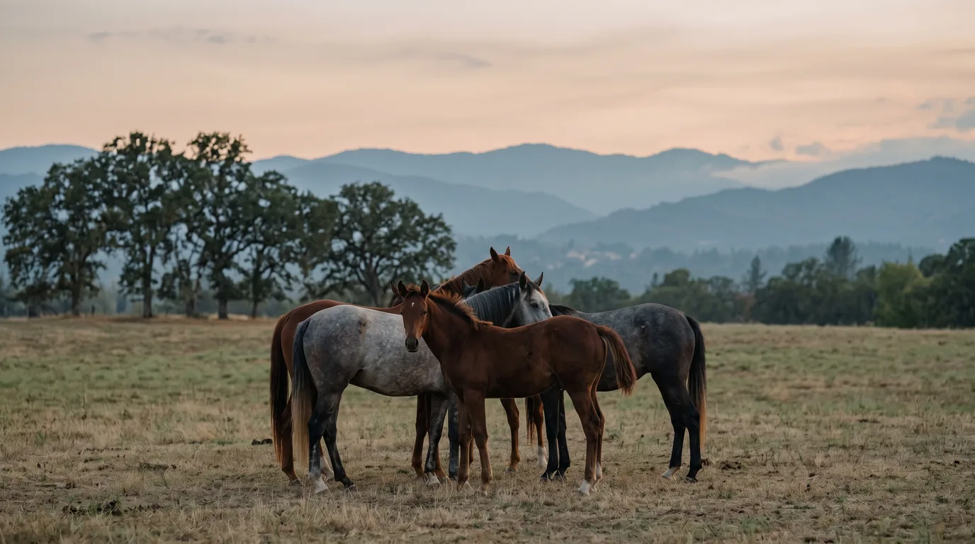 Chevaux en liberté, Poney Club Échenevex, Ain
